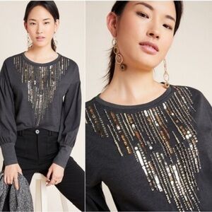Anthropologie sequin and bead embellished top by Tiny